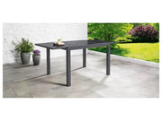 Conjunto de aluminio "Houston", 9 piezas: mesa extensible y 8 sillas de respaldo alto, gris