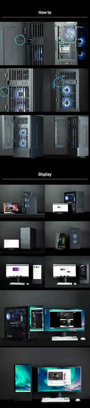 Chasis PC Torre Mediana con pantalla de 15,6'' Zalman Z10 DS (Negro)