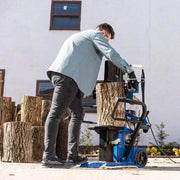 Hendidora de leña vertical Scheppach Compact 10t para troncos de un metro, 230V | 10 toneladas de fuerza de corte | 3500W de potencia | longitud de tronco 1070mm / Ø máx. 380mm | mesa giratoria | madera dura y blanda - con dispositivo de desplazamiento