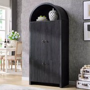 Despensa de cocina alta arqueada de 71", armario de almacenamiento moderno con 3 estantes ajustables, 6 estantes en la puerta, para cocina, sala de estar