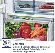Frigorífico combi Bosch KGN36NWEA Serie 2, 186 x 60 cm, 215 L de refrigeración y 87 L de congelación, NoFrost: nunca más tendrá que descongelar, iluminación LED para una distribución uniforme de la luz