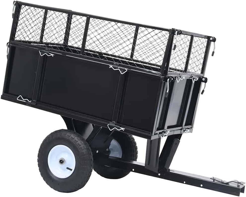 Remolque basculante genérico para cortacésped, capacidad de carga de 150 kg, jardinería, accesorios de jardinería, 92449
