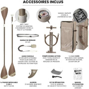 WOW Bloom 11.0 Sup Paddle Hinchable 335 cm x 84 cm – Stand Up Paddle Estable para 2–3 personas, Pack Completo con Remo 2 en 1 para Kayak, Drop Stitch Reforzado, Carga 170 kg, Principiante a Intermedio