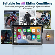 Pantalla CarPlay para moto con CarPlay y Android Auto, GPS portátil de 7 pulgadas para moto, impermeable, compatible con música Bluetooth, navegación, Siri/Google Assistant, soporte magnético: fácil de instalar y desmontar