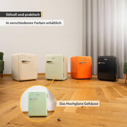 Mininevera silenciosa TZS First Austria | Diseño retro | Capacidad de refrigeración ajustable | Manilla de puerta | Sistema de refrigeración termoeléctrico | 40L | crema
