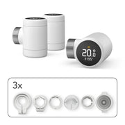 Termostato inteligente para radiador X Trio Pack con control por aplicación, Thread, Matter y pantalla táctil, set de 3 unidades