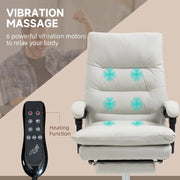 Vinsetto Silla de Oficina Reclinable con Masaje de Vibración y Calor de Microfibra