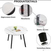 Juego de mesa de comedor y 4 sillas, mesa de comedor redonda de 90 cm y 4 sillas de comedor de piel sintética, ahorro de espacio para cocina, salón, balcón, restaurante, oficina, madera + gris claro, redondo blanco y negro