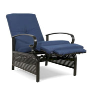 Sillón reclinable ajustable para patio con cojín - 38 (profundidad) x 26.5 (ancho) x 38.5 (alto) PULGADAS