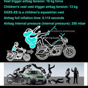 Chaleco airbag ligero para moto, chaleco airbag para el cuerpo para bicicleta, equitación y motocross