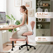Silla de oficina ergonómica con diseño cruzado Pinmoco, silla de meditación con altura ajustable, giro de 360°, soporte lumbar, silla de trabajo y de oficina, silla para TDAH