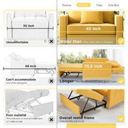 Sillón cama ajustable, convertible 3 en 1, varios colores, para 1 persona