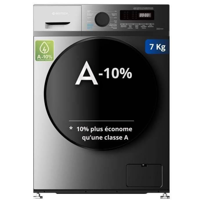 Lavadora de carga frontal Gedtech Gll71200bl 7 kg 1200 rpm 16 programas Eco Intensivo Rápido – Consumo muy bajo Negro