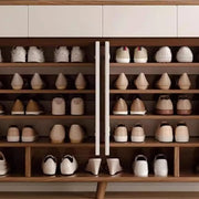 Mueble zapatero moderno de madera para recibidor, tamaño mediano