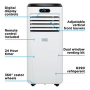 Aire acondicionado portátil inteligente Black+Decker BXAC40025GB 9000 BTU