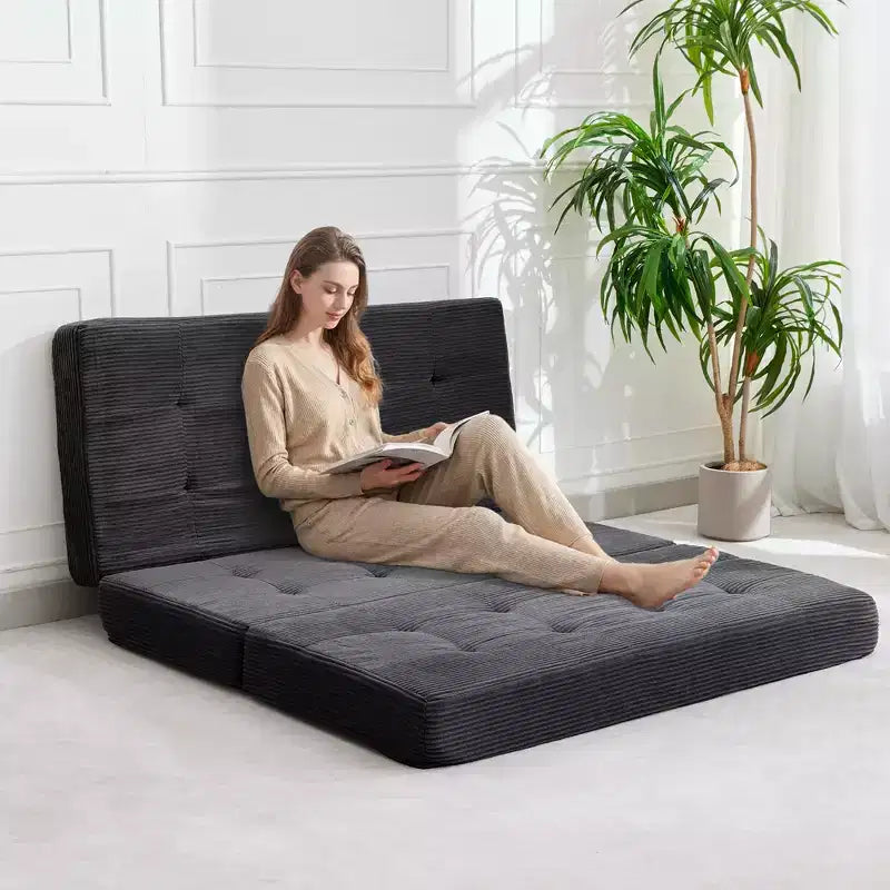 Sofá cama plegable de espuma viscoelástica de 39x75, colchón con 6 botones decorativos