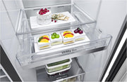 LG GSXV90MCDE Frigorífico Side-by-Side con congelador (628 L, clase energética D) con InstaView, Door-in-Door, Craft Ice, dispensador de hielo y agua, Total No Frost, negro
