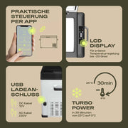 Nevera de compresor con función de congelación 50L 12V 230V hasta -20°C con control por App para coche, camping y viajes