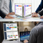 Domyfan Monitor triple portátil de 15,6" para portátil, 120% sRGB FHD 1080P, adecuado para portátiles de todos los tamaños, conexión USB tipo C, HDMI, plug and play, para Mac, Windows, Chrome, Android