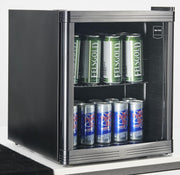 Mini-nevera METRO Professional GPC1046, acero inoxidable/vidrio, 43 x 48 x 51,5 cm, 46 L, negro