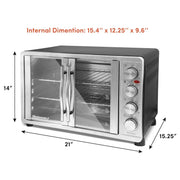 Horno Elite Platinum de doble puerta con rosticero y convección