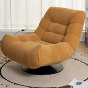 Sillón giratorio decorativo de chenilla con mechones amarillos
