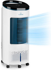 Enfriador de aire Klarstein con refrigeración por agua, enfriador evaporativo 4 en 1 silencioso, humidificador, ventilador y modo nocturno, aire acondicionado portátil de 7 L, enfriador de aire de 65 W, flujo de aire refrigerante de 330 m³/h