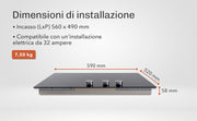 Placa de inducción de 59 cm - 3 zonas, 5500 W, controles por mandos - Beldeko