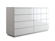 Cómoda de 8 cajones 160x45x80 cm - Blanco - diseño moderno