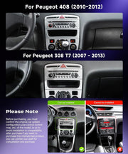 Autorradio VECHTEL 7 de 4G/64G para Peugeot 408 2010-2012 / 308 T7 2007-2013, Carplay y Android Auto inalámbricos, EQ, WiFi, GPS, Mirror Link, radio RDS/FM 2 DIN, autorradio Bluetooth con cámara de visión trasera