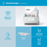 Escáner de documentos A4 iX2500 600 ppp WLAN Bluetooth USB dúplex 45 páginas/min ADF de 100 hojas pantalla táctil de 5 pulgadas