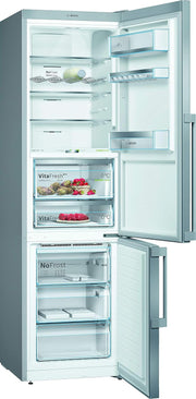 Frigorífico combi Bosch KGN36NWEA Serie 2, 186 x 60 cm, 215 L de refrigeración y 87 L de congelación, NoFrost: nunca más tendrá que descongelar, iluminación LED para una distribución uniforme de la luz