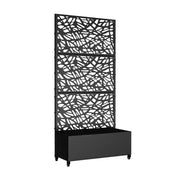 Jardinera MAYEERTY con enrejado de hierro, red negra, estilo 01, 72x47x16 pulgadas, juego de 3 piezas