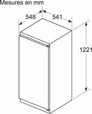 Bosch KIR41NSE0, Serie 2, Frigorífico pequeño, Encastrable, 122,1 x 54,1 cm, 204 L