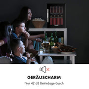 Mini nevera para bebidas Klarstein con puerta de cristal, 33 litros, silenciosa, interior y exterior, estantes ajustables, clase energética C