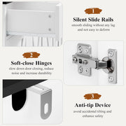 Aparador HOCSOK, armario de cocina de 140 cm de ancho con 2 estantes ajustables, aparador con 3 cajones y 4 puertas, buffet de cocina para salón, cocina, pasillo, blanco y negro