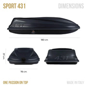 Cofre de techo Tetrax Sport 430 litros negro