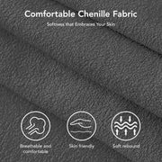 Sofá cama extraíble 3 en 1 de 51 pulgadas, sofá biplaza convertible con respaldo reclinable ajustable, sofá tapizado en chenilla, bolsillo lateral