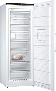 Congelador Siemens GS54NAWCV iQ500, 176 x 70 cm, 327 L, noFrost nunca más volver a descongelar, bigBox espacio para alimentos congelados grandes, varioZone estantes y cajones de cristal flexibles, Blanco
