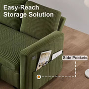 Sofá cama seccional Dyonery de 81", sofá cama en forma de L con chaise longue de almacenamiento reversible, USB, respaldo reclinable