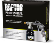 Kit de revestimiento protector RAPTOR - 4 botellas de 3,79 litros (incluye endurecedor), negro, con pistola profesional RAPTOR de boquilla ajustable