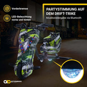 Actionbikes Motors Patinete Eléctrico Infantil para Derrapes | Motor de 𝟐𝟓𝟎 W - Carrito de Derrape 360° - 3 Niveles de Velocidad - Iluminación LED - Asiento Ajustable - Bluetooth - Kart de Derrape - Coche de Derrape (Space Purple)