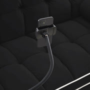 Sofá cama de 2 plazas de terciopelo de 55" con cama extraíble, respaldo ajustable, bolsillos laterales y soporte para teléfono