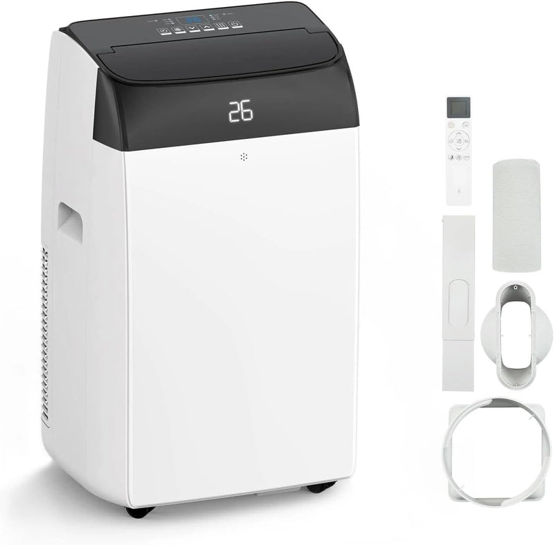 Aire acondicionado portátil GarveeLife 12000 BTU 5 en 1 – Enfriamiento, deshumidificador 45 l/día, ventilador de 3 velocidades, modo nocturno – Ultra silencioso, pantalla digital, temporizador de 24 horas, control remoto