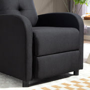Sillón relax HOMCOM, sillón de televisión con función reclinable, sillón de TV con aspecto de lino, sillón reclinable acolchado con muelles ensacados, sillón de descanso con capacidad de hasta 150 kg para sala de estar, negro