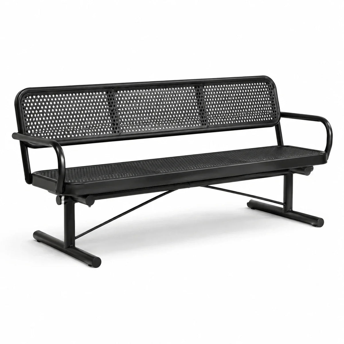 Banco de jardín de metal negro 150 cm