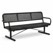 Banco de jardín de metal negro 150 cm