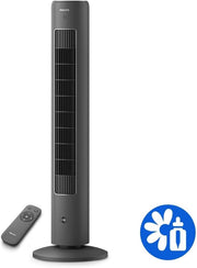 Ventilador de torre oscilante PHILIPS Serie 5000, 105 cm, mando a distancia, temporizador, 3 velocidades, 3 modos, 40 W, flujo de aire potente y silencioso, apto como difusor de aromas, gris (CX5535/11)