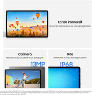 Samsung Galaxy Tab S10 FE+, Tablette Android WIFI 13,1" 128 Go, S Pen inclus, Certification IP68, Plata, Chargeur secteur rapide 25W inclus, Version FR
