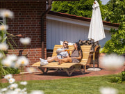 Waldsofa Classic, alerce, para 2-3 personas, tumbona de sol, tumbona de exterior, tumbona ergonómica, tumbona de jardín de madera, galvanizado en caliente